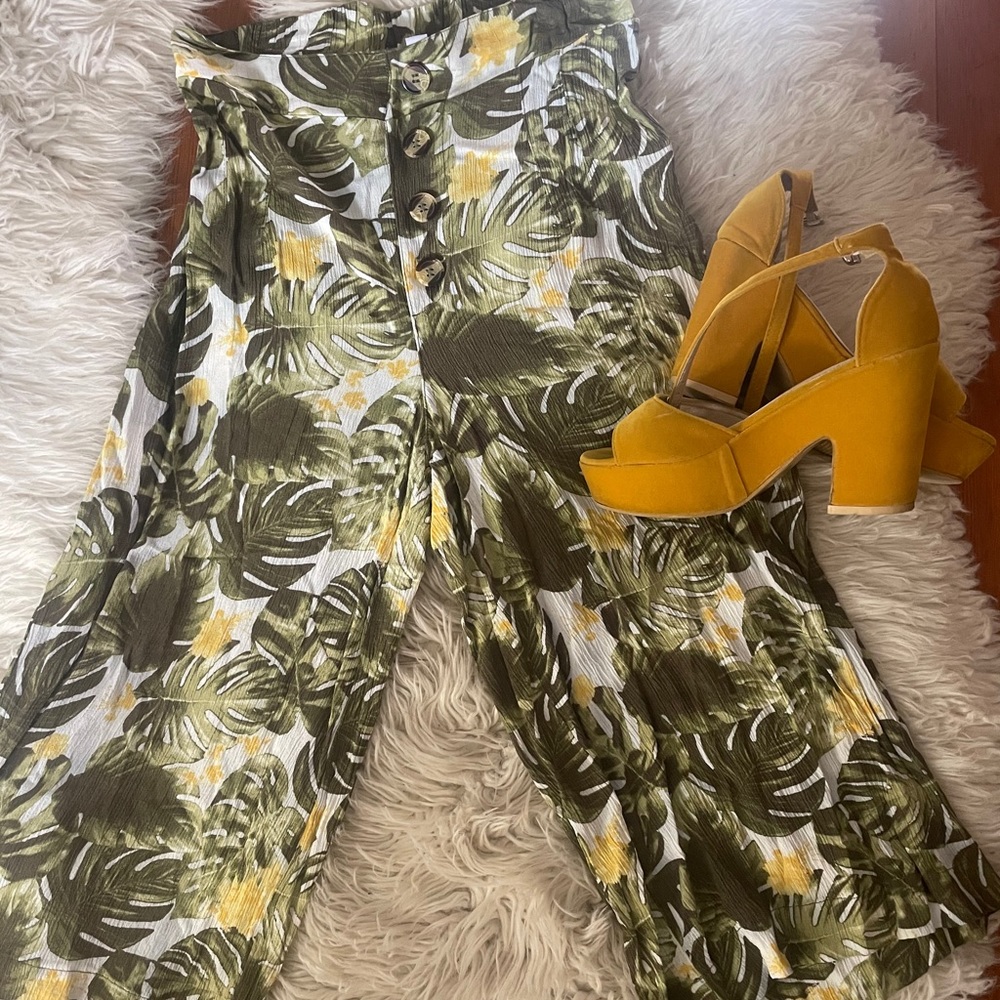 Tropical High Waisted Gaucho